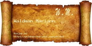 Waldman Mariann névjegykártya