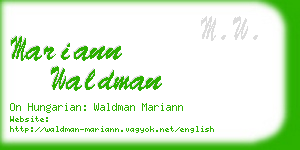 mariann waldman business card